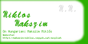 miklos makszim business card